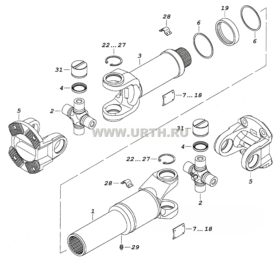 6520-2201011-10 Вал карданный заднего моста